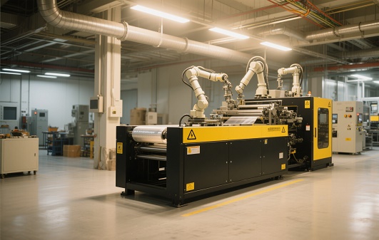 薄膜包裝機(jī)械設(shè)備運(yùn)行現(xiàn)場